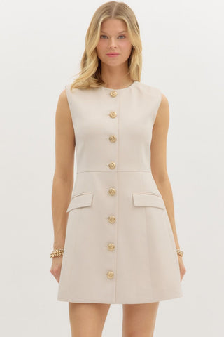Solid sleeveless mini dress