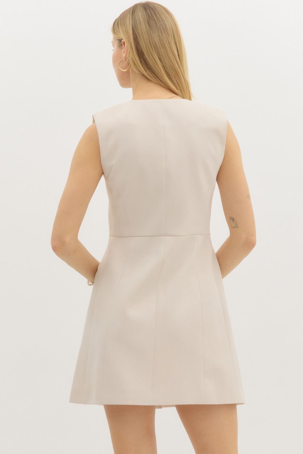 Solid sleeveless mini dress