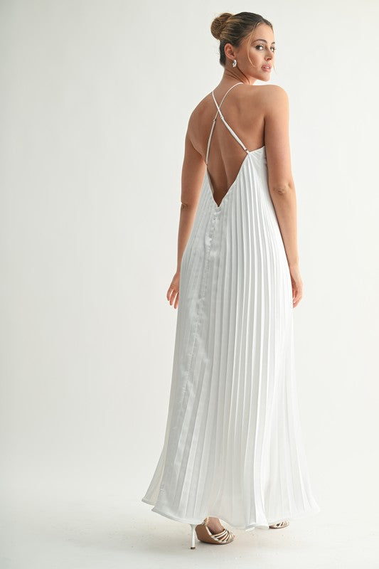 Sun Ripple Pleated Maxi Dress
