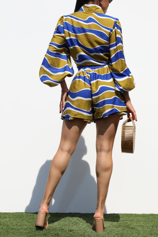 Button Down Woven Shirt Top And Pant Set