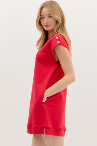 Solid jersey knit muscle shirt dress