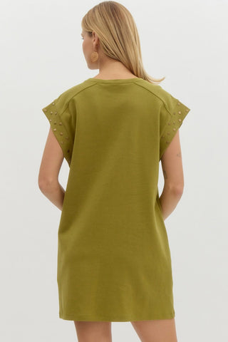 Solid short sleeve dress