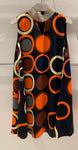Color Circle Pattern Neck Dress Gracia Fashion