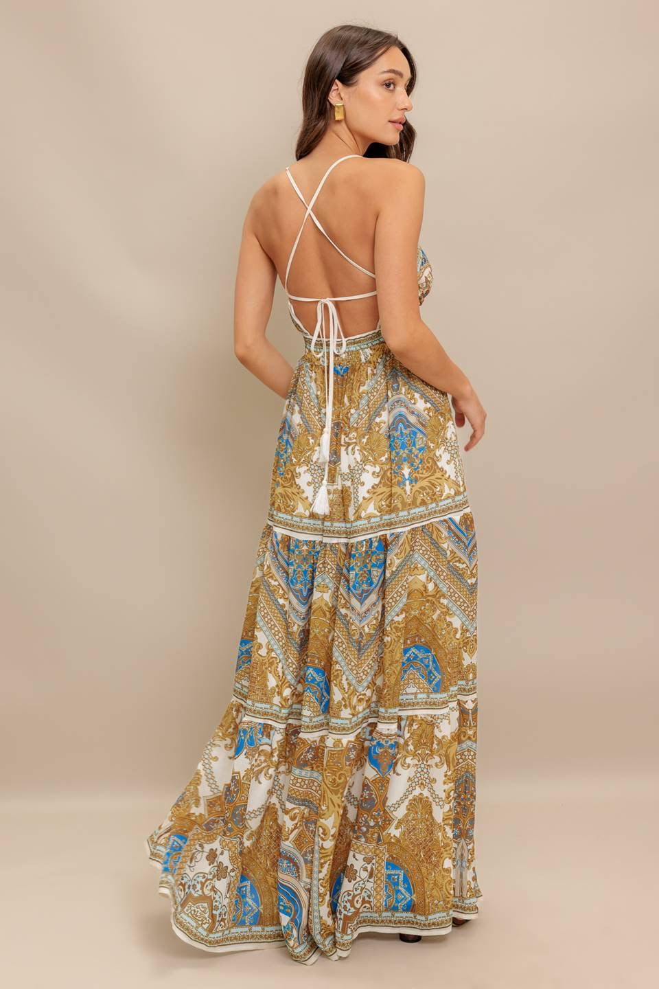 Printed Woven Maxi Dress