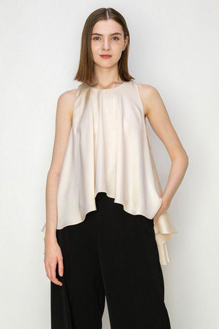 Round Neck Loose Irregular Sleeveless Top