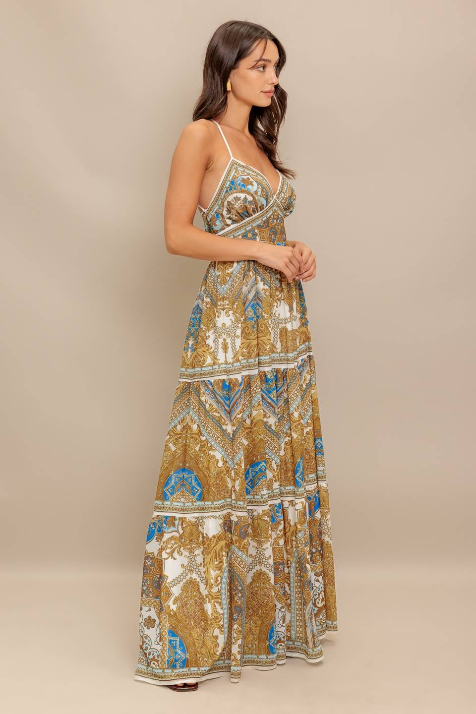 Printed Woven Maxi Dress