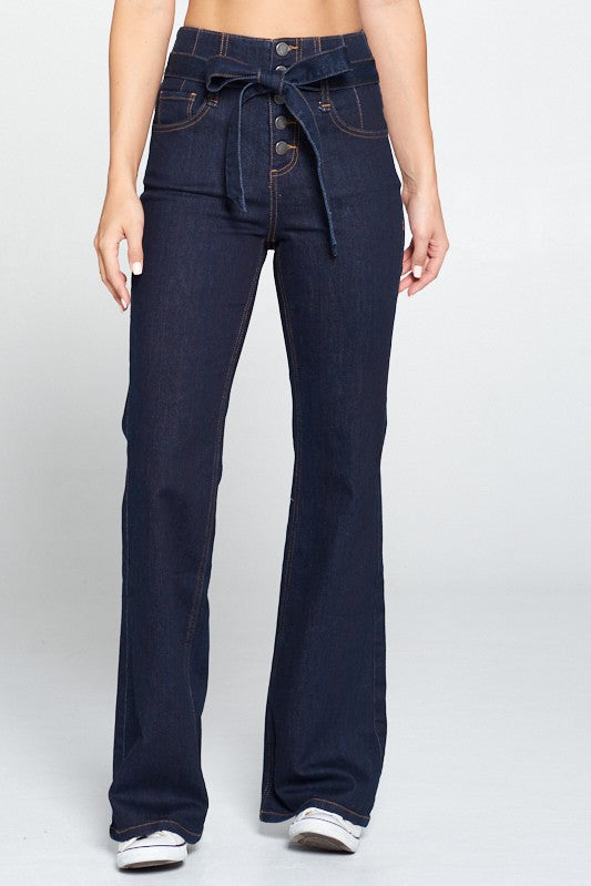 High Rise Flare Leg Jeans