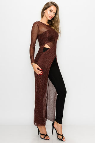 Metallic Tunic Sweater