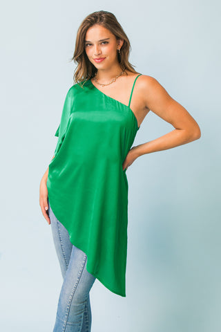 Satin One Shoulder Top