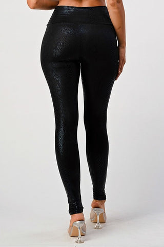 SNAKE PRINT ANKLE LENGTH LEGGINGS