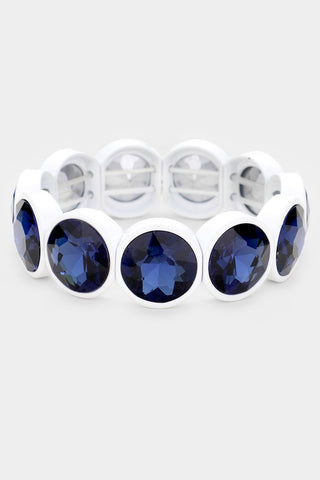 Stretchable Crystal Stone Resin Bezel Trim Stretch Bracelet