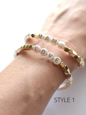Squared Beaded MAMA Love bracelet sets
