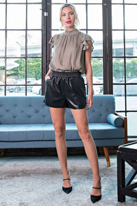 FAUX LEATHER DOLPHIN SHORTS
