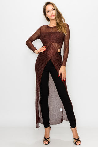 Metallic Tunic Sweater