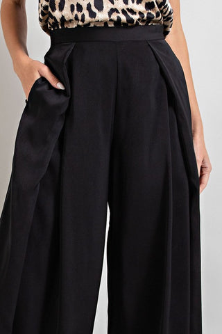 PLEATED WIDE LEG PANTS