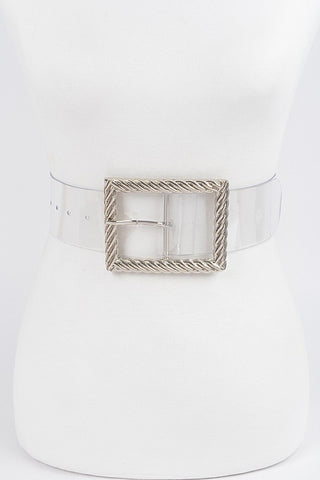 Transparent Metal Buckle Belt