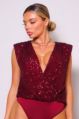 SPEECHLESS IN SEQUIN POWER BODYSUIT