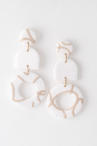 Swirled Line Art Drop Earrings