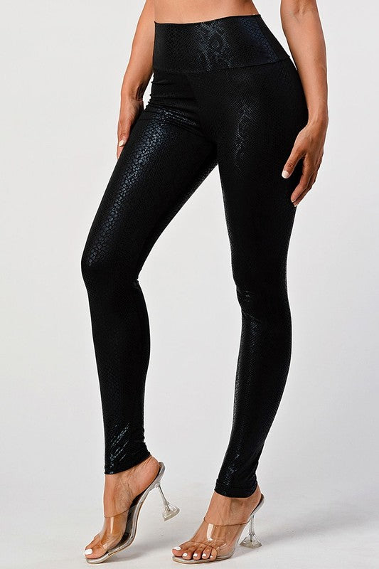 SNAKE PRINT ANKLE LENGTH LEGGINGS