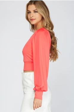 LONG SLEEVE ONE SHOULDER KNIT TOP