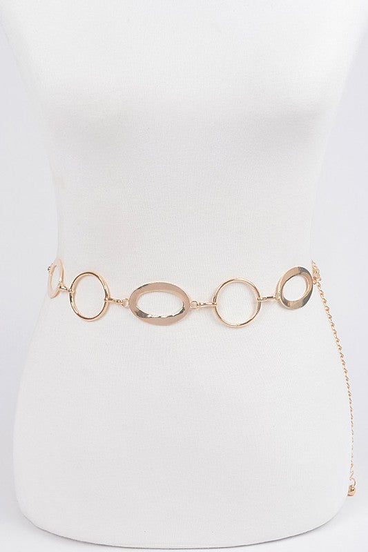 Multi Round Metal Chain Belt