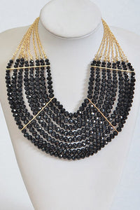 Thick Multi Layer Beaded Statement Necklace