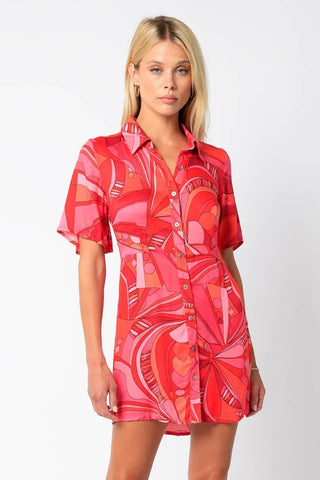 Satin Button Down Shirt Dress