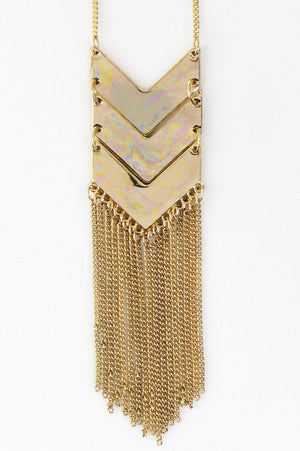 Gold Pleated Metal Pendant